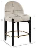Torino Fabric Upholstered Counter Stool — 88009-C - Beige - 88009Beige-C Dim