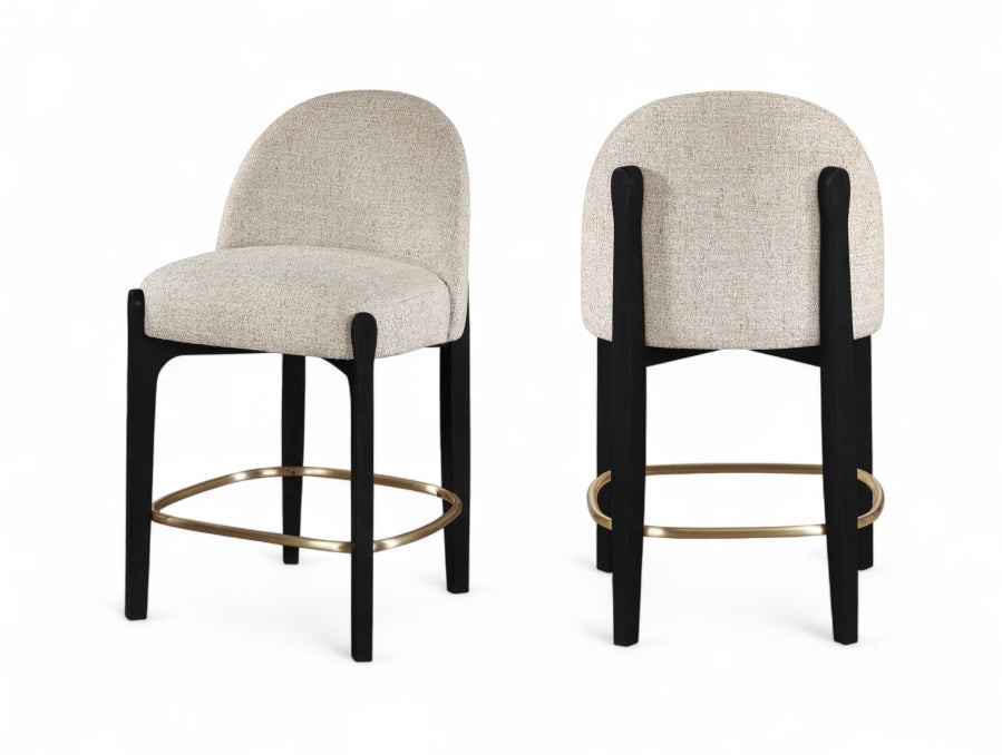 Torino Fabric Upholstered Counter Stool — 88009-C - Beige - 88009Beige-C Double Chair