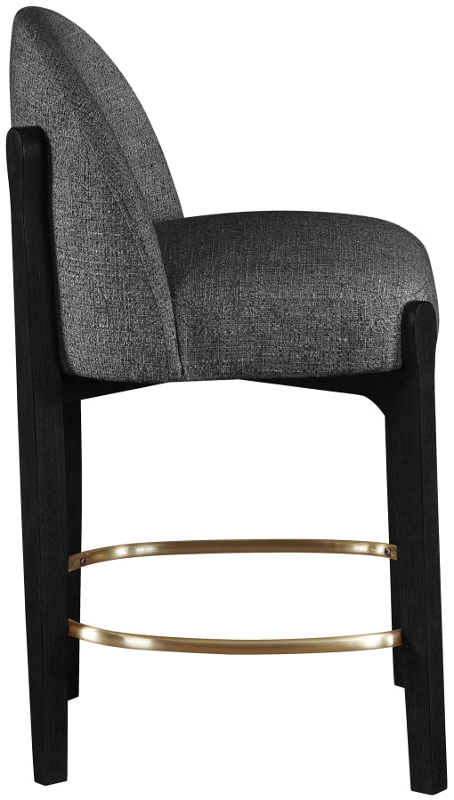 Torino Fabric Upholstered Counter Stool — 88009-C - Black - 88009Black-C alternate view 2