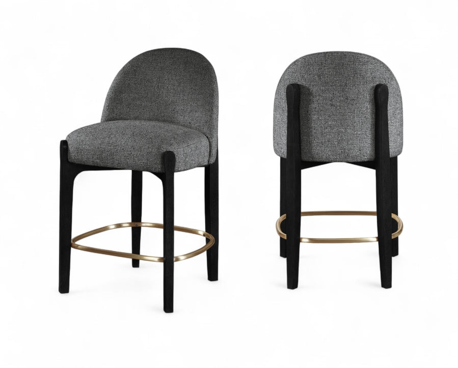 Torino Fabric Upholstered Counter Stool — 88009-C - Black - 88009Black-C Double Chair