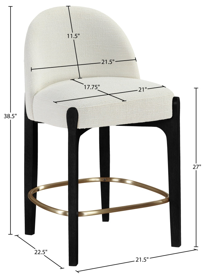 Torino Fabric Upholstered Counter Stool — 88009-C - Cream - 88009Cream-C Dim