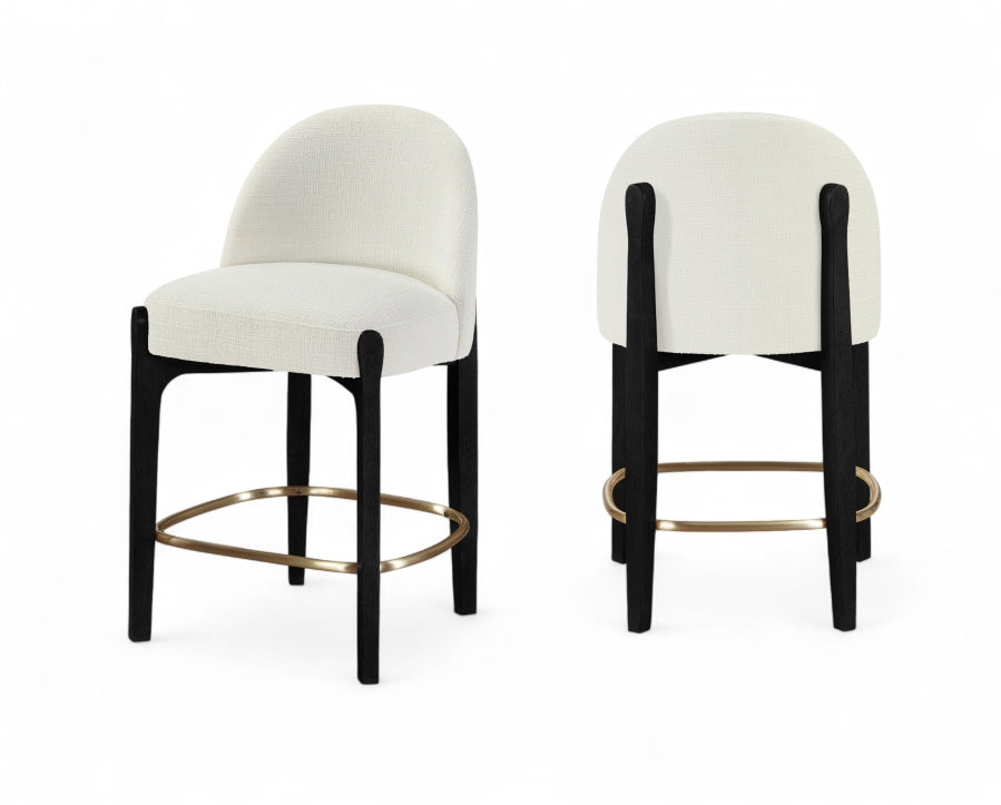 Torino Fabric Upholstered Counter Stool — 88009-C - Cream - 88009Cream-C Double Chair