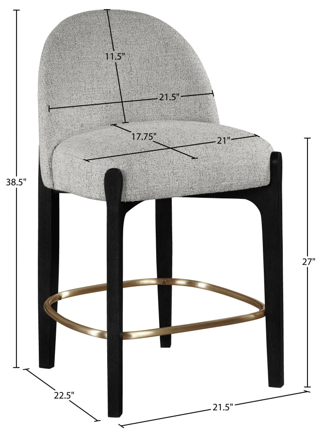 Torino Fabric Upholstered Counter Stool — 88009-C - Grey - 88009Grey-C Dim