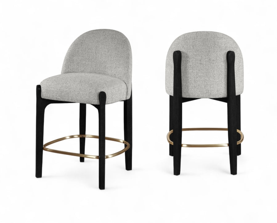 Torino Fabric Upholstered Counter Stool — 88009-C - Grey - 88009Grey-C Double Chair