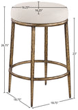Ferro Linen Textured Performance Fabric Upholstered Counter Stool — 88064-C - Beige - 88064Beige-C Dim