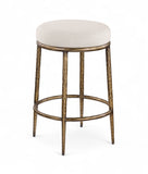 Ferro Linen Textured Performance Fabric Upholstered Counter Stool — 88064-C - Beige - 88064Beige-C