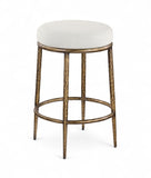 Ferro Linen Textured Performance Fabric Upholstered Counter Stool — 88064-C - Cream - 88064Cream-C