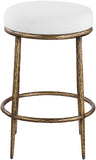 Ferro Linen Textured Performance Fabric Upholstered Counter Stool — 88064-C - White - 88064White-C alternate view 2