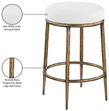 Ferro Linen Textured Performance Fabric Upholstered Counter Stool — 88064-C - White - 88064White-C Infographic