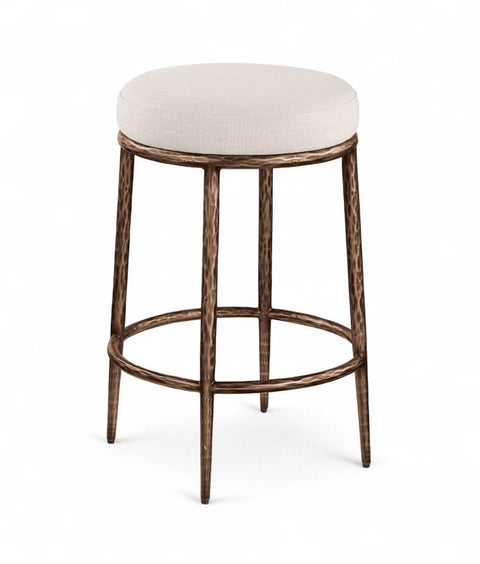 Ferro Linen Textured Performance Fabric Upholstered Counter Stool — 88065-C