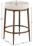Ferro Linen Textured Performance Fabric Upholstered Counter Stool — 88065-C - Beige - 88065Beige-C Dim