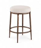 Ferro Linen Textured Performance Fabric Upholstered Counter Stool — 88065-C - Beige - 88065Beige-C
