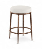 Ferro Linen Textured Performance Fabric Upholstered Counter Stool — 88065-C - Cream - 88065Cream-C