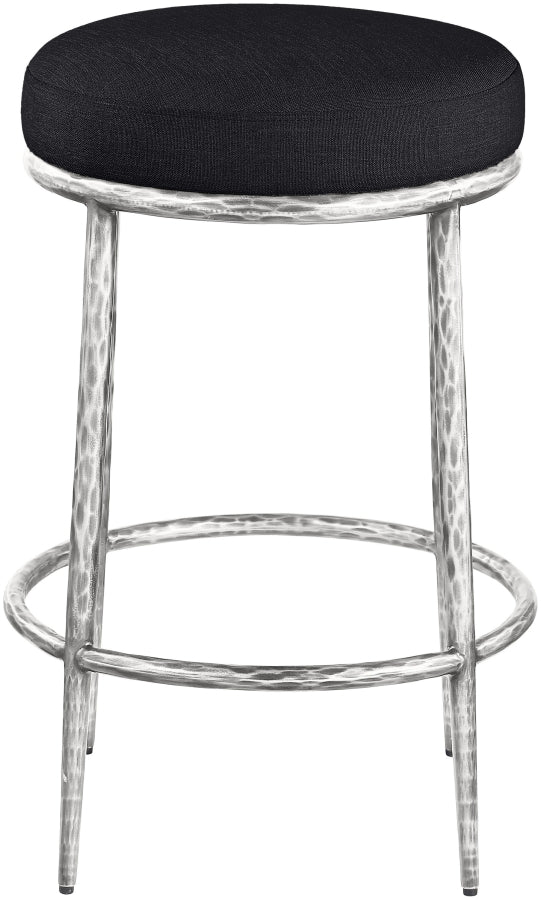 Ferro Linen Textured Performance Fabric Upholstered Counter Stool — 88066-C - Black - 88066Black-C alternate view 2