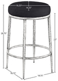 Ferro Linen Textured Performance Fabric Upholstered Counter Stool — 88066-C - Black - 88066Black-C Dim