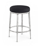 Ferro Linen Textured Performance Fabric Upholstered Counter Stool — 88066-C - Black - 88066Black-C
