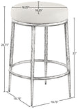 Ferro Linen Textured Performance Fabric Upholstered Counter Stool — 88066-C - Cream - 88066Cream-C Dim