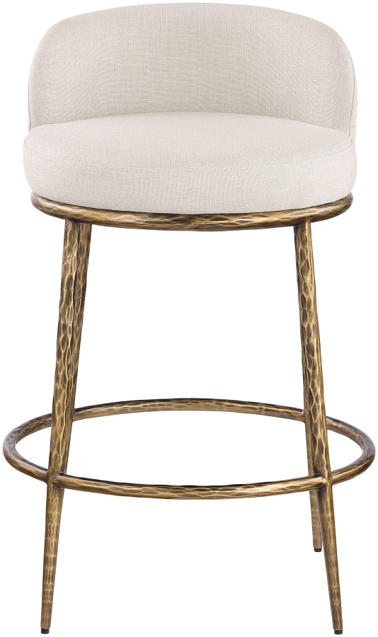 Ferro Linen Textured Performance Fabric Upholstered Counter Stool — 88067-C - Beige - 88067Beige-C alternate view 2