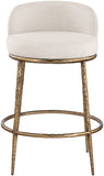 Ferro Linen Textured Performance Fabric Upholstered Counter Stool — 88067-C - Beige - 88067Beige-C alternate view 2