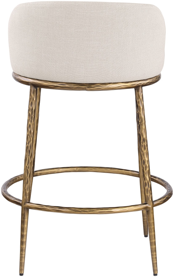 Ferro Linen Textured Performance Fabric Upholstered Counter Stool — 88067-C - Beige - 88067Beige-C alternate view 4