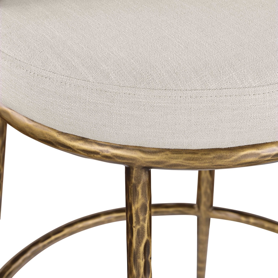 Ferro Linen Textured Performance Fabric Upholstered Counter Stool — 88067-C - Beige - 88067Beige-C alternate view 6