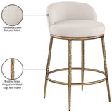 Ferro Linen Textured Performance Fabric Upholstered Counter Stool — 88067-C - Beige - 88067Beige-C Infographic