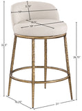 Ferro Linen Textured Performance Fabric Upholstered Counter Stool — 88067-C - Beige - 88067Beige-C Dim