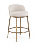 Ferro Linen Textured Performance Fabric Upholstered Counter Stool — 88067-C - Beige - 88067Beige-C