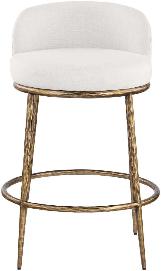 Ferro Linen Textured Performance Fabric Upholstered Counter Stool — 88067-C - Cream - 88067Cream-C alternate view 2