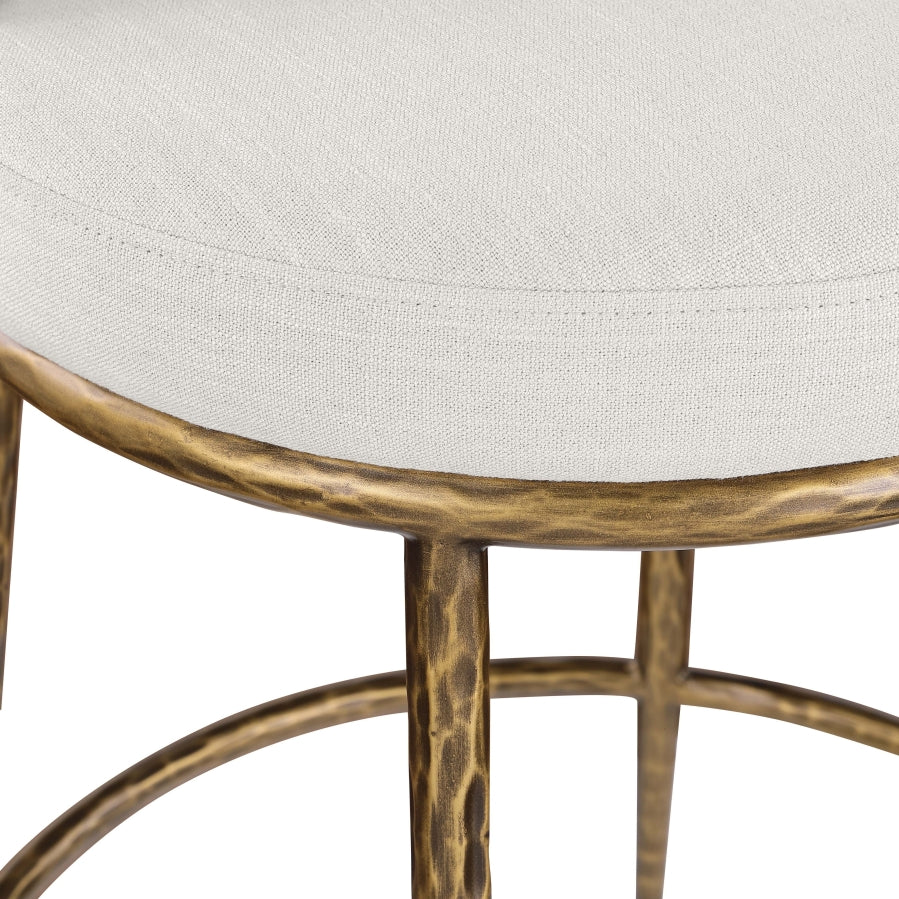 Ferro Linen Textured Performance Fabric Upholstered Counter Stool — 88067-C - Cream - 88067Cream-C alternate view 6