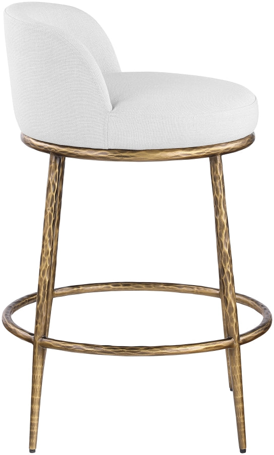 Ferro Linen Textured Performance Fabric Upholstered Counter Stool — 88067-C - White - 88067White-C alternate view 3