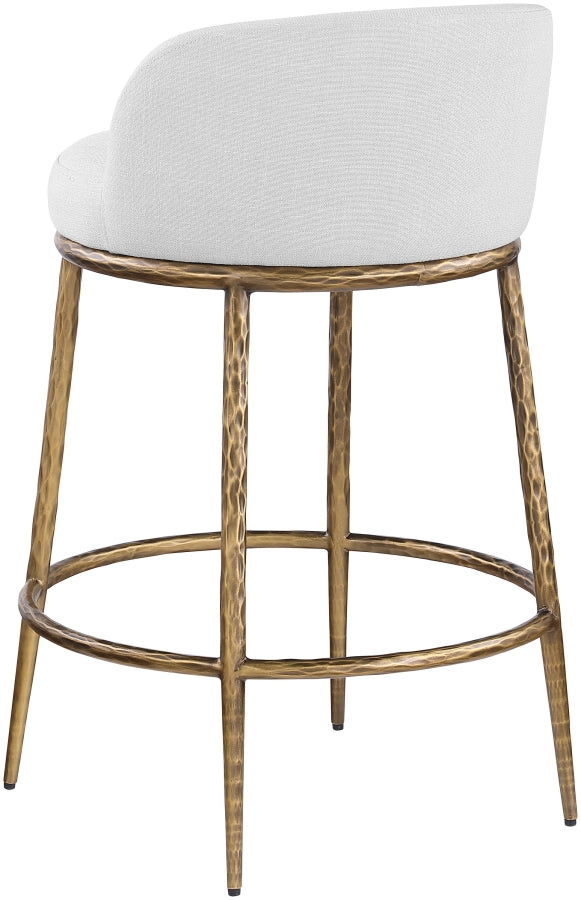 Ferro Linen Textured Performance Fabric Upholstered Counter Stool — 88067-C - White - 88067White-C alternate view 5