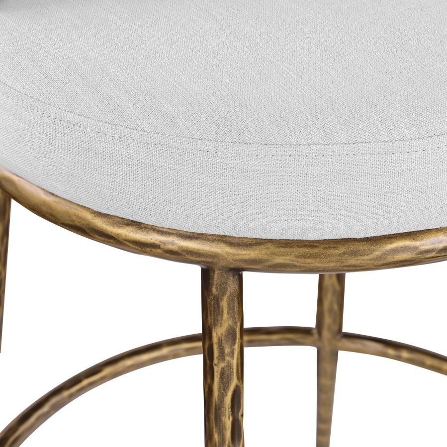 Ferro Linen Textured Performance Fabric Upholstered Counter Stool — 88067-C - White - 88067White-C alternate view 6