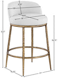 Ferro Linen Textured Performance Fabric Upholstered Counter Stool — 88067-C - White - 88067White-C Dim