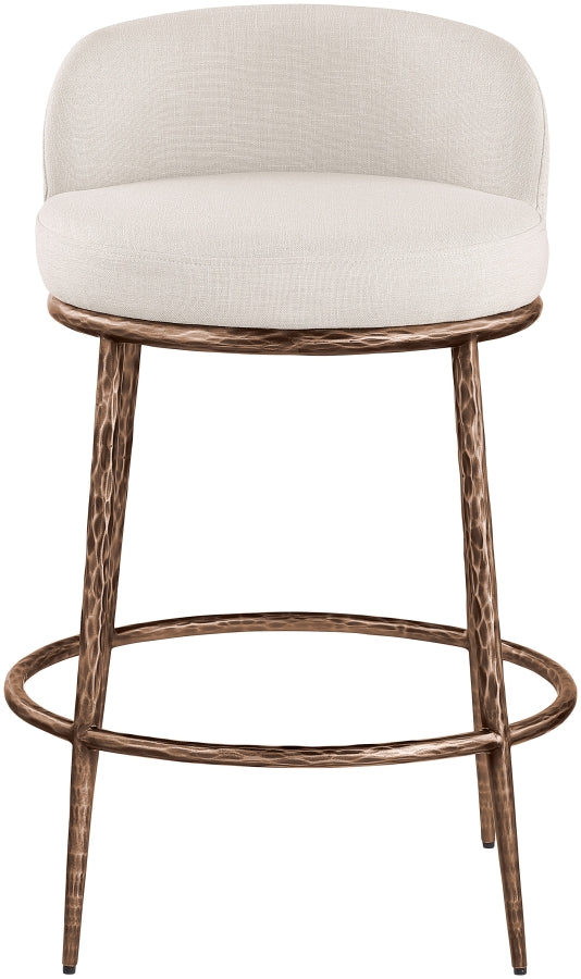Ferro Linen Textured Performance Fabric Upholstered Counter Stool — 88068-C - Beige - 88068Beige-C alternate view 2
