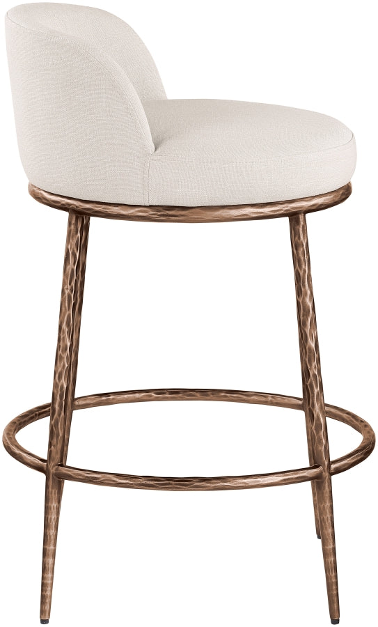 Ferro Linen Textured Performance Fabric Upholstered Counter Stool — 88068-C - Beige - 88068Beige-C alternate view 3
