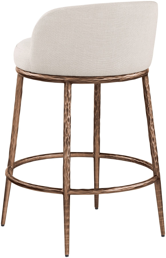 Ferro Linen Textured Performance Fabric Upholstered Counter Stool — 88068-C - Beige - 88068Beige-C alternate view 5