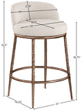 Ferro Linen Textured Performance Fabric Upholstered Counter Stool — 88068-C - Beige - 88068Beige-C Dim