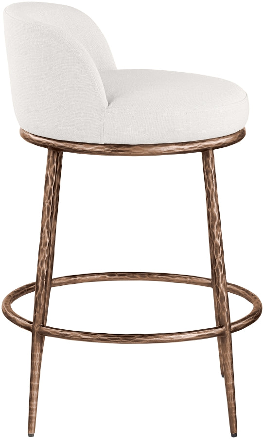 Ferro Linen Textured Performance Fabric Upholstered Counter Stool — 88068-C - Cream - 88068Cream-C alternate view 3