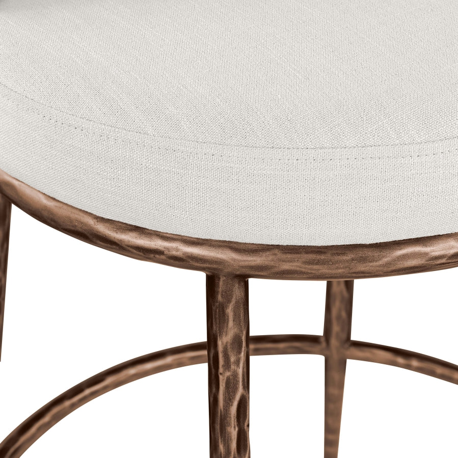 Ferro Linen Textured Performance Fabric Upholstered Counter Stool — 88068-C - Cream - 88068Cream-C alternate view 6