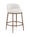 Ferro Linen Textured Performance Fabric Upholstered Counter Stool — 88068-C - Cream - 88068Cream-C