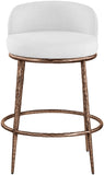Ferro Linen Textured Performance Fabric Upholstered Counter Stool — 88068-C - White - 88068White-C alternate view 2