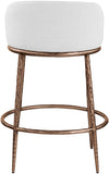 Ferro Linen Textured Performance Fabric Upholstered Counter Stool — 88068-C - White - 88068White-C alternate view 4