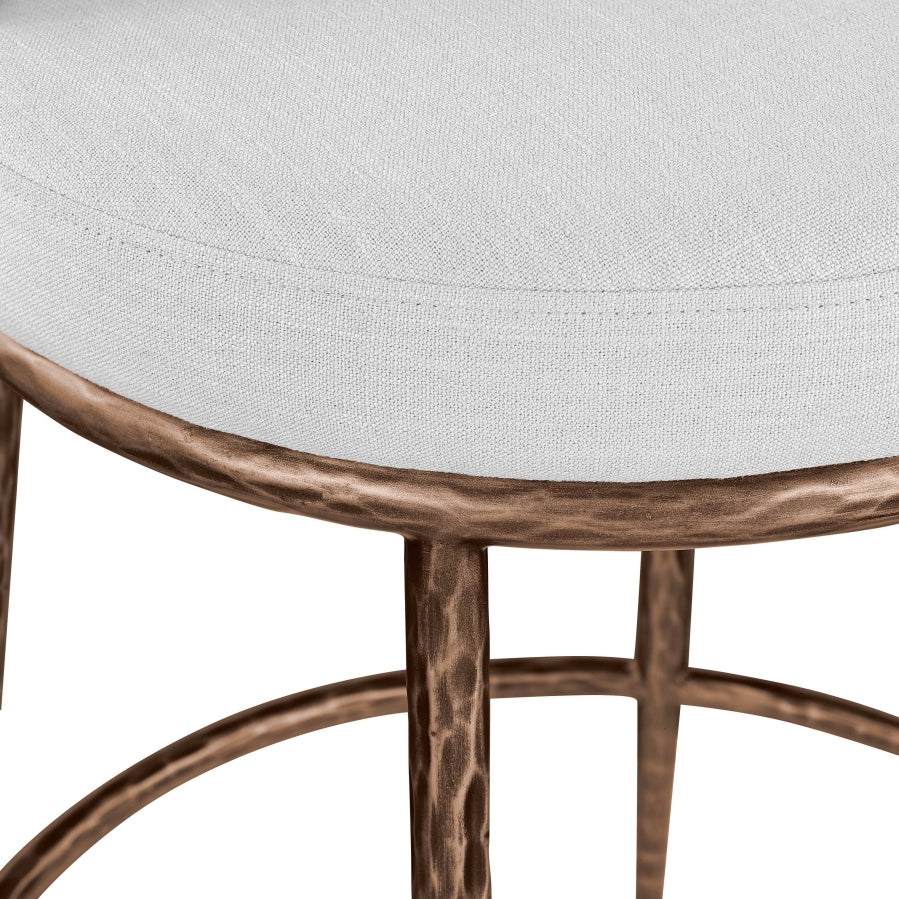 Ferro Linen Textured Performance Fabric Upholstered Counter Stool — 88068-C - White - 88068White-C alternate view 6
