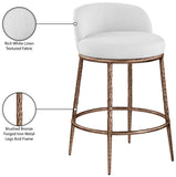 Ferro Linen Textured Performance Fabric Upholstered Counter Stool — 88068-C - White - 88068White-C Infographic