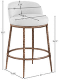 Ferro Linen Textured Performance Fabric Upholstered Counter Stool — 88068-C - White - 88068White-C Dim