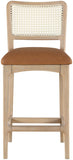 Atrium Cane Back And Vegan Leather Upholstered Seat Counter Stool — 88072-C - Cognac - 88072Cognac-C alternate view 2