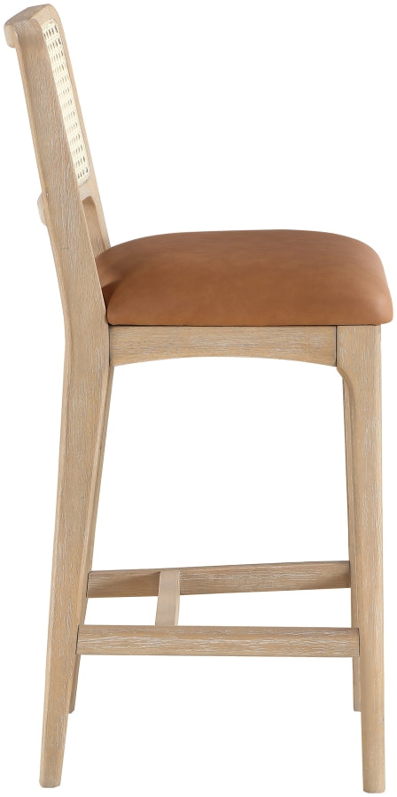 Atrium Cane Back And Vegan Leather Upholstered Seat Counter Stool — 88072-C - Cognac - 88072Cognac-C alternate view 3