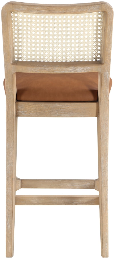 Atrium Cane Back And Vegan Leather Upholstered Seat Counter Stool — 88072-C - Cognac - 88072Cognac-C alternate view 4
