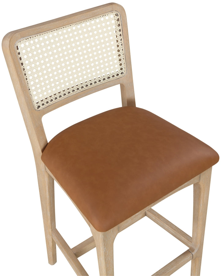 Atrium Cane Back And Vegan Leather Upholstered Seat Counter Stool — 88072-C - Cognac - 88072Cognac-C alternate view 5